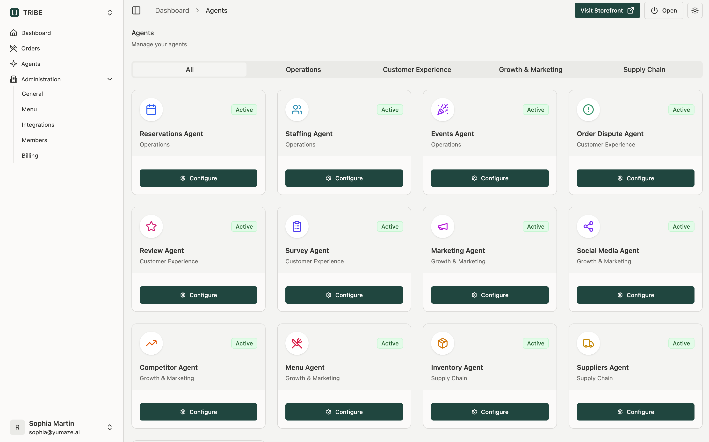 A preview of the Database web app